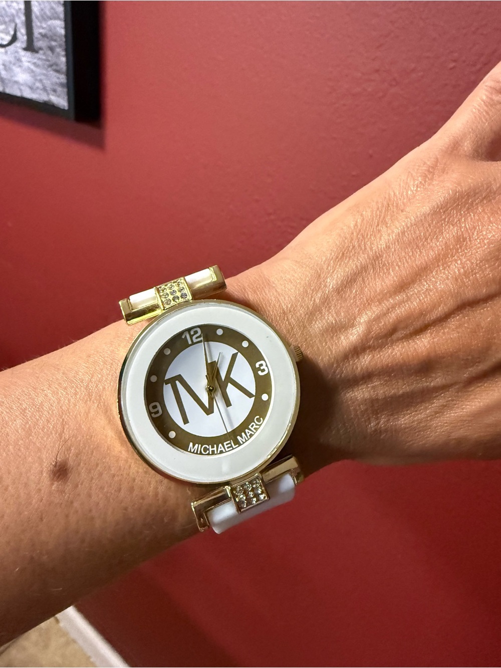 Women's Gold and White Bracelet Watch